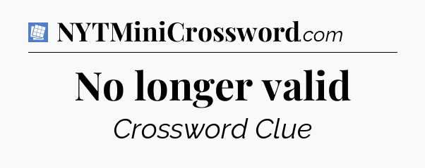 No longer valid Puzzle Page Crossword Clue