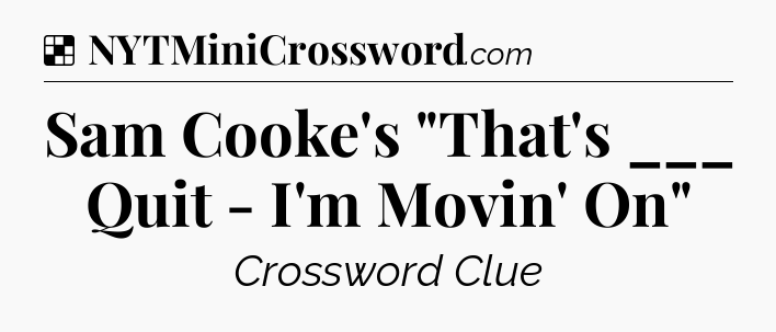 Solution: Sam Cooke's 