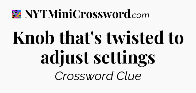 Knob that's twisted to adjust settings Crossword Clue