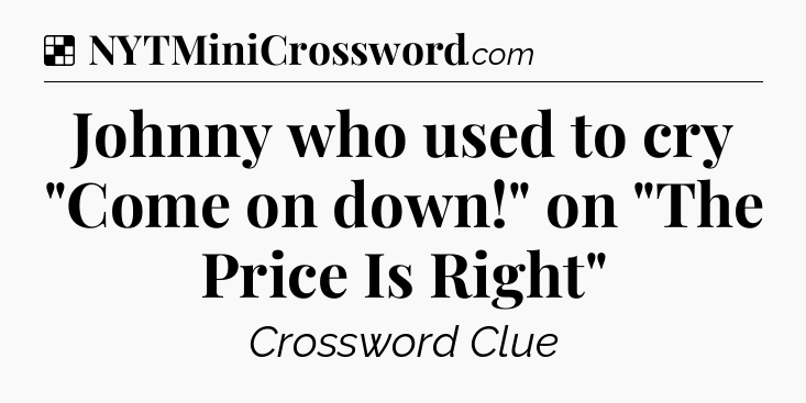 Solution: Johnny who used to cry 