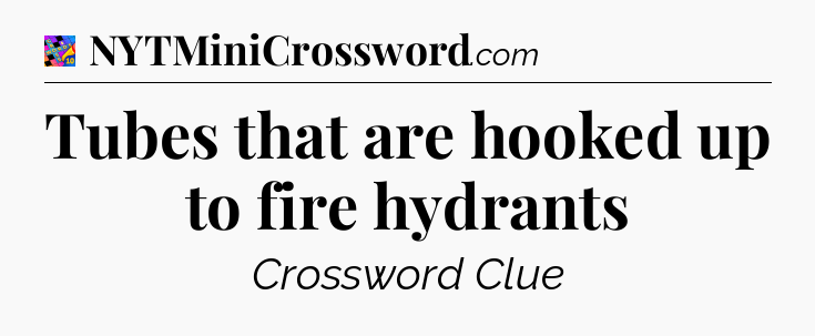 Tubes that are hooked up to fire hydrants Crossword Clue