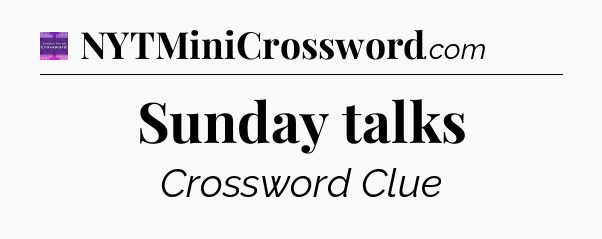 Sunday talks - Thomas Joseph Crossword