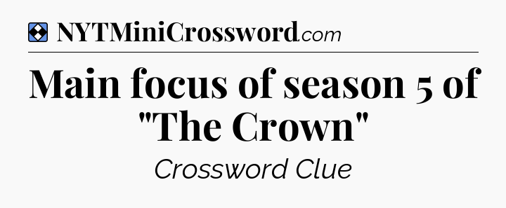 Solution: Main focus of season 5 of 