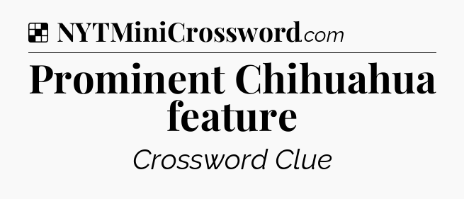 Solution: Prominent Chihuahua feature - NYT Crossword