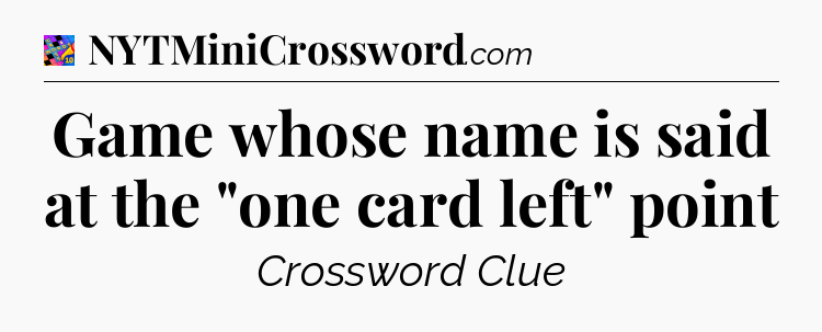 Game whose name is said at the 