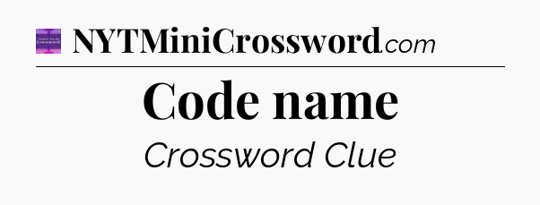 Code name - Thomas Joseph Crossword