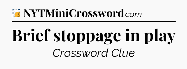 Brief stoppage in play - 7 Little Words