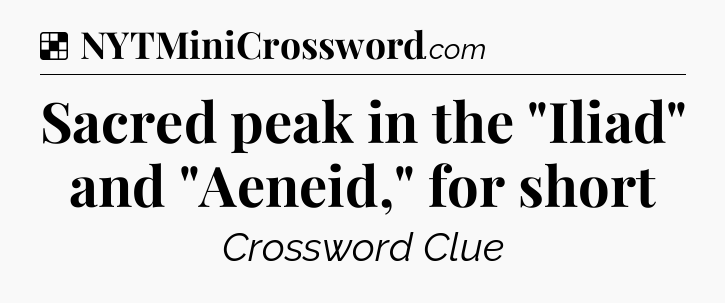 Solution: Sacred peak in the 