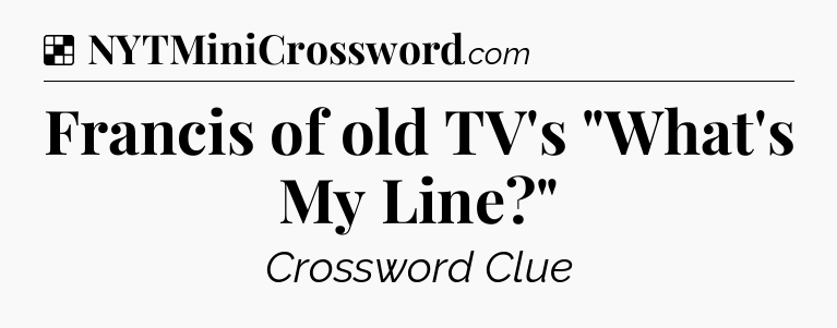 Solution: Francis of old TV's 