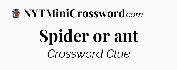 Spider or ant Crossword Clue