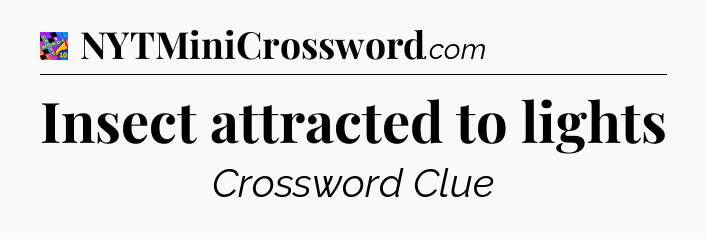 Insect attracted to lights Crossword Clue