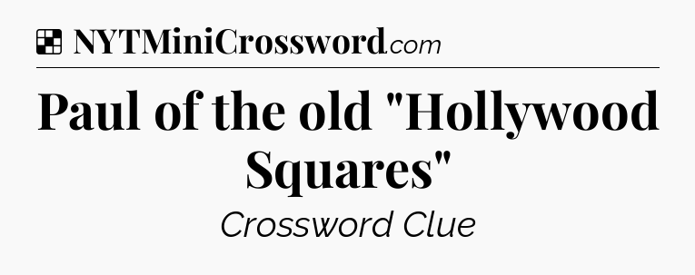 Solution: Paul of the old 