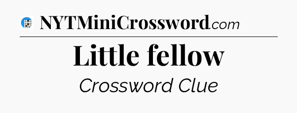 Little fellow Crossword Clue