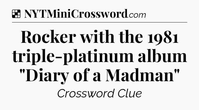 Solution: Rocker with the 1981 triple-platinum album 