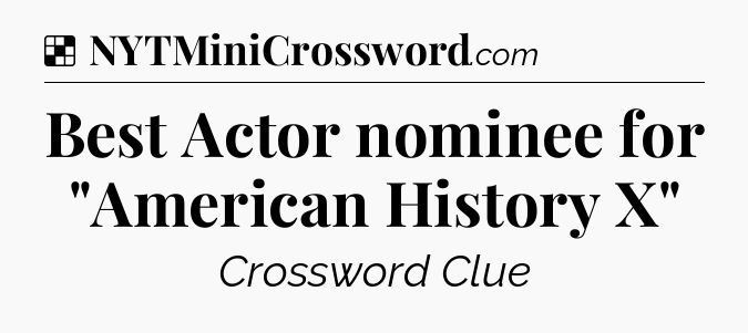 Solution: Best Actor nominee for 