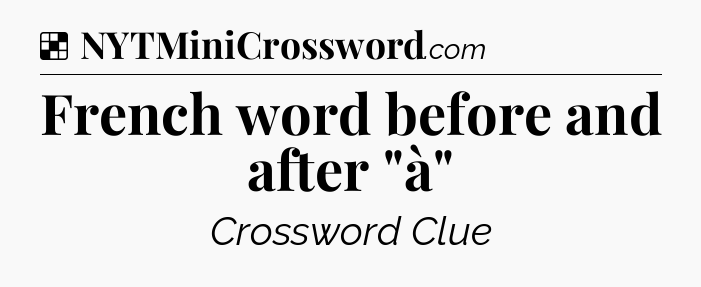 Solution: French word before and after 