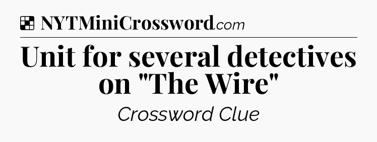 Solution: Unit for several detectives on 