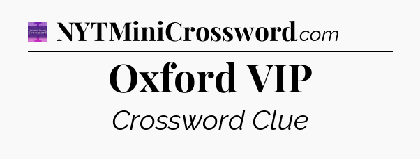 Oxford VIP - Thomas Joseph Crossword