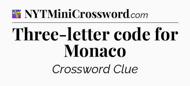 Three-letter code for Monaco Codycross