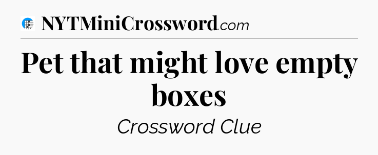 Pet that might love empty boxes Crossword Clue