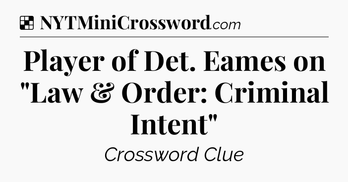 Solution: Player of Det. Eames on 