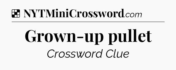 Solution: Grown-up pullet - NYT Crossword