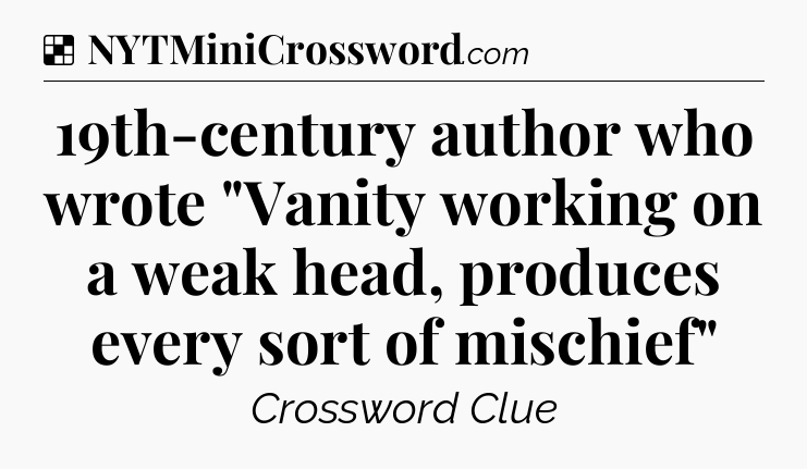 Solution: 19th-century author who wrote 