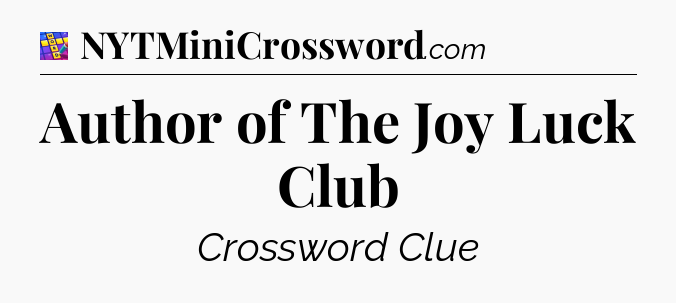 Author of The Joy Luck Club Codycross