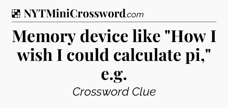 Solution: Memory device like 