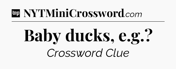 Baby ducks, e.g Crossword Clue