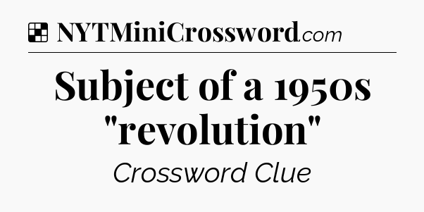 Solution: Subject of a 1950s 