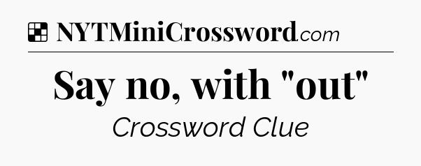 Solution: Say no, with 