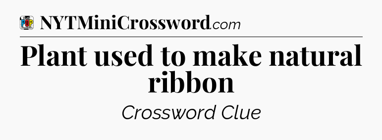 Plant used to make natural ribbon Crossword Clue