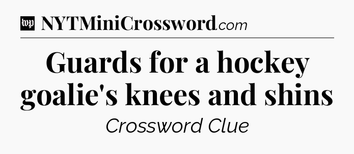 Guards for a hockey goalie's knees and shins Crossword Clue