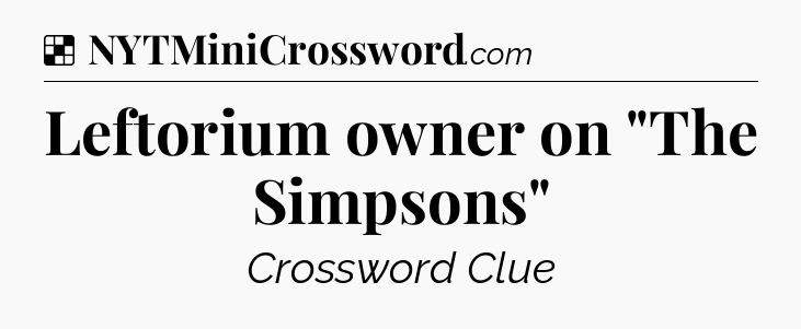 Solution: Leftorium owner on 