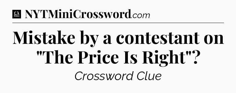 Mistake by a contestant on 