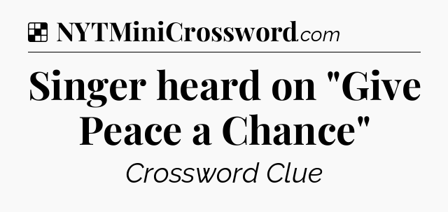 Solution: Singer heard on 