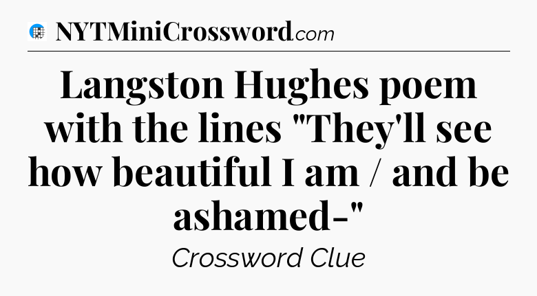 Langston Hughes poem with the lines 