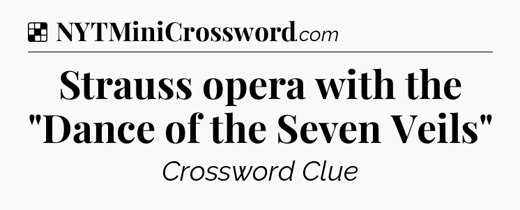 Solution: Strauss opera with the 