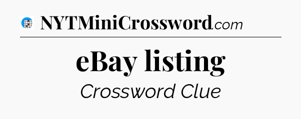 eBay listing Crossword Clue