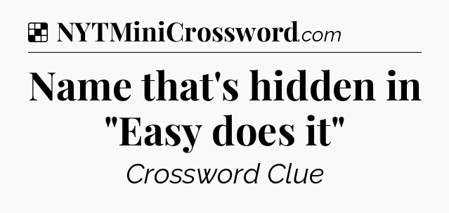 Solution: Name that's hidden in 