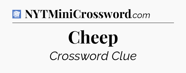 Cheep Puzzle Page Crossword Clue
