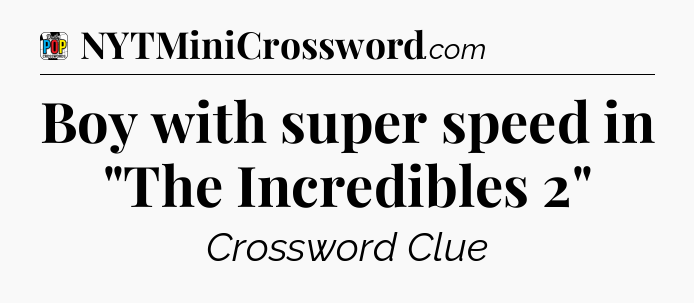 Boy with super speed in 