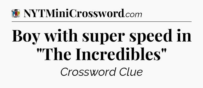 Boy with super speed in 