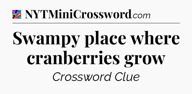 Swampy place where cranberries grow Crossword Clue