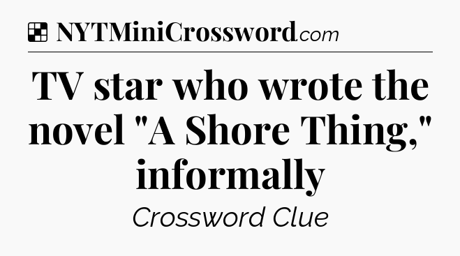Solution: TV star who wrote the novel 