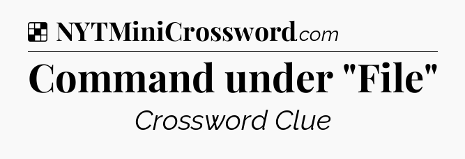 Solution: Command under 