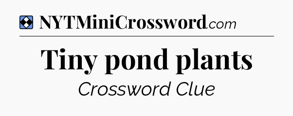 Solution: Tiny pond plants - NYT Mini Crossword