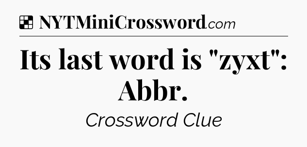 Solution: Its last word is 
