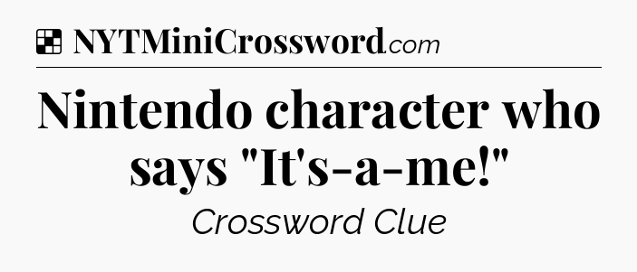 Solution: Nintendo character who says 